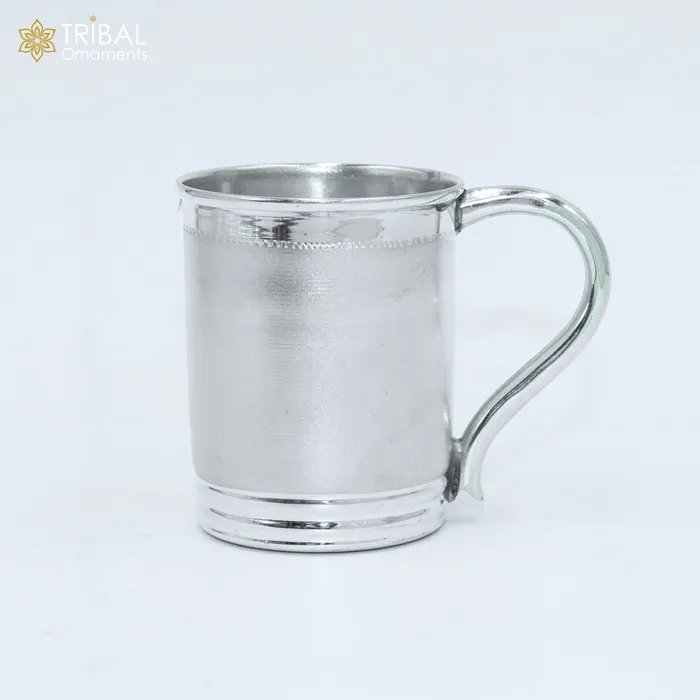 925 sterling silver handmade tom and jerry cartoon design coffee cup or water milk cup tumbler silver baby food flask silver kids utensils gift sv303 TRIBAL ORNAMENTS Necklaces