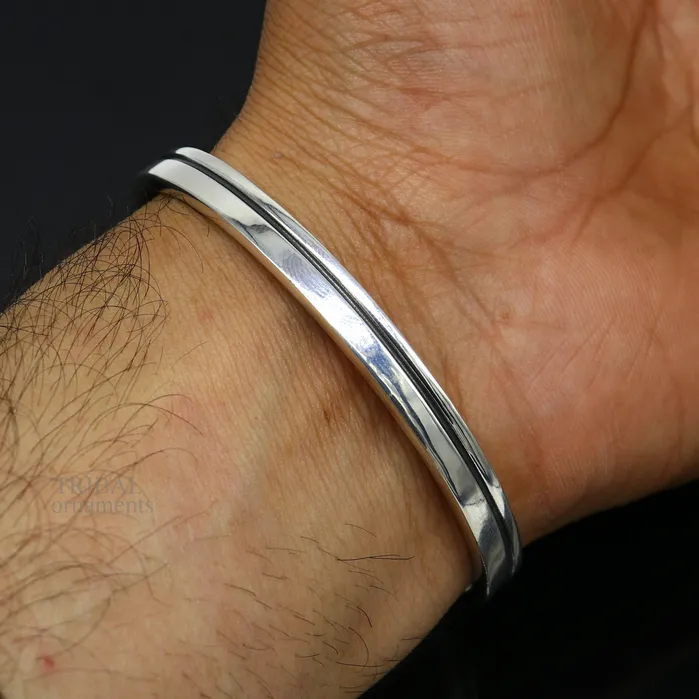 925 sterling silver or Gold polished handmade plain design gorgeous Bangle cuff bracelet kada best unisex tribal gifting jewelry Gcuff118 TRIBAL ORNAMENTS Bracelets