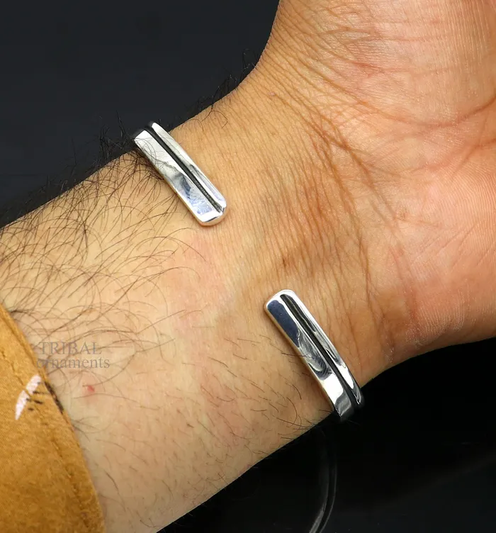 925 sterling silver or Gold polished handmade plain design gorgeous Bangle cuff bracelet kada best unisex tribal gifting jewelry Gcuff118 TRIBAL ORNAMENTS Bracelets