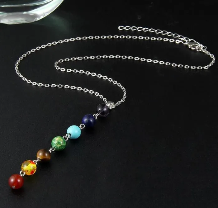 alice Necklaces N1059 Silver Multi Color Bead Necklace with FREE Earrings