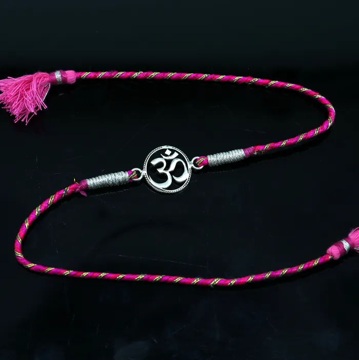 Bracelets TRIBAL ORNAMENTS 925 sterling silver handmade AUM OM design Rakhi Bracelet amazing stylish gift for Rakshabandhan rk42