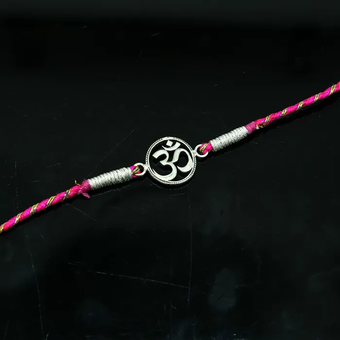 Bracelets TRIBAL ORNAMENTS 925 sterling silver handmade AUM OM design Rakhi Bracelet amazing stylish gift for Rakshabandhan rk42
