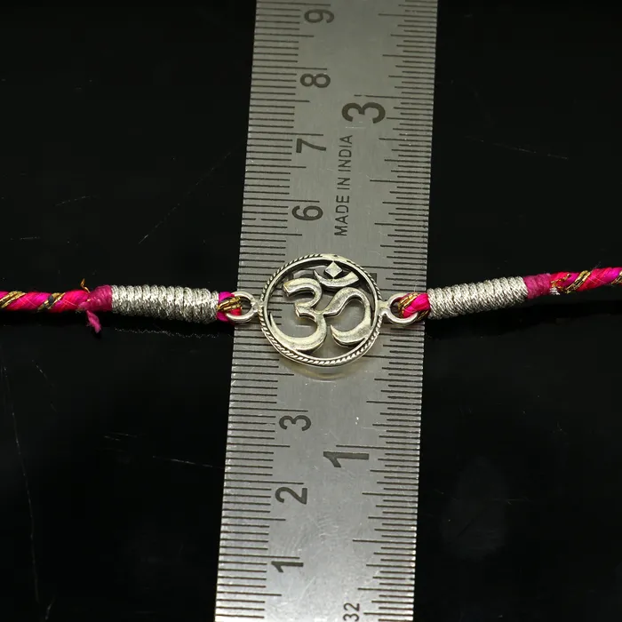 Bracelets TRIBAL ORNAMENTS 925 sterling silver handmade AUM OM design Rakhi Bracelet amazing stylish gift for Rakshabandhan rk42