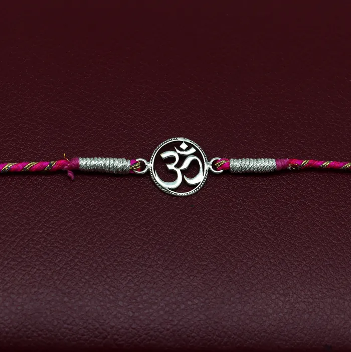 Bracelets TRIBAL ORNAMENTS 925 sterling silver handmade AUM OM design Rakhi Bracelet amazing stylish gift for Rakshabandhan rk42