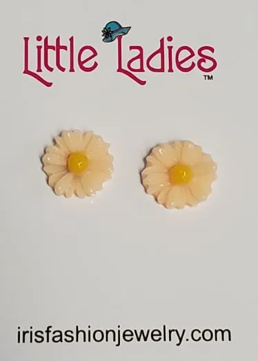 Earrings L169 Peach Daisy Flower Earrings Susan