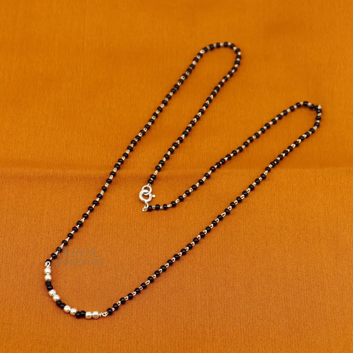 Elegant 925 sterling silver black beads chain necklace gorgeous small stone design pendant Mangalsutra chain beaded necklace set327 TRIBAL ORNAMENTS Necklaces Elegant 925 sterling silver black beads chain necklace gorgeous small stone design pendant Mangalsutra chain beaded necklace set327 TRIBAL ORNAMENTS Necklaces