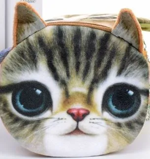 G76 Cute Tabby Kitty Cat Zipper Bag POLLY Earrings