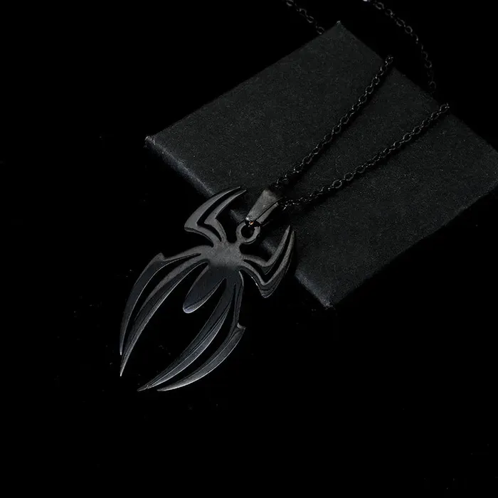 Necklaces AZ1528 Black Steel Spider Necklace with FREE Earrings Iris Fashion Jewelry Necklaces AZ1528 Black Steel Spider Necklace with FREE Earrings Iris Fashion Jewelry