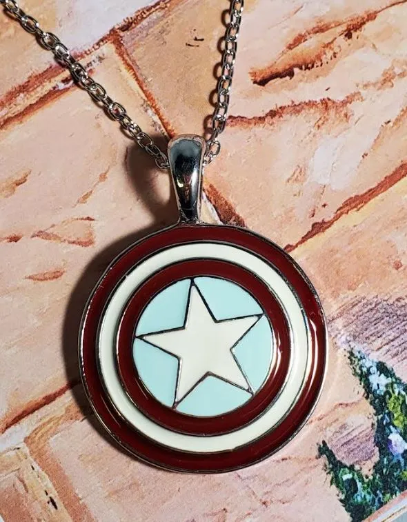 Necklaces AZ58 Silver Star Shield Necklace with FREE EARRINGS alice