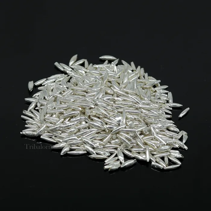 Necklaces TRIBAL ORNAMENTS Silver rice silver Akshat silver chawal for diwali puja best worshipping silver article tiny silver nuts from india su556 Necklaces TRIBAL ORNAMENTS Silver rice silver Akshat silver chawal for diwali puja best worshipping silver article tiny silver nuts from india su556