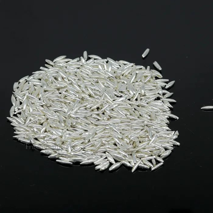 Necklaces TRIBAL ORNAMENTS Silver rice silver Akshat silver chawal for diwali puja best worshipping silver article tiny silver nuts from india su556
