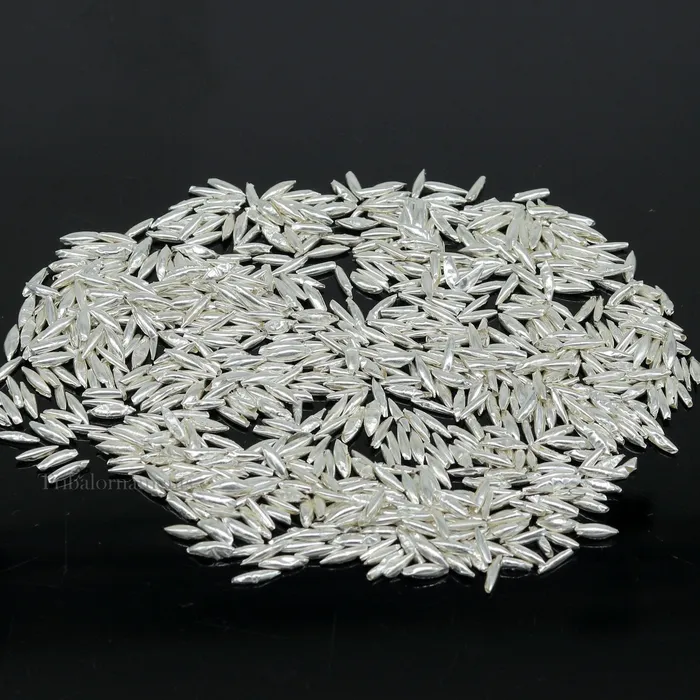 Necklaces TRIBAL ORNAMENTS Silver rice silver Akshat silver chawal for diwali puja best worshipping silver article tiny silver nuts from india su556