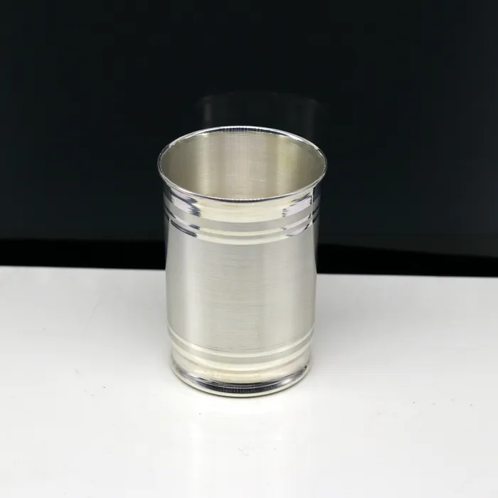 Pure 999 fine silver handmade vessel watermilk Glass tumbler silver flask baby kids silver utensils stay healthy water glass sv100 TRIBAL ORNAMENTS Rings