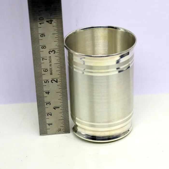 Pure 999 fine silver handmade vessel watermilk Glass tumbler silver flask baby kids silver utensils stay healthy water glass sv100 TRIBAL ORNAMENTS Rings