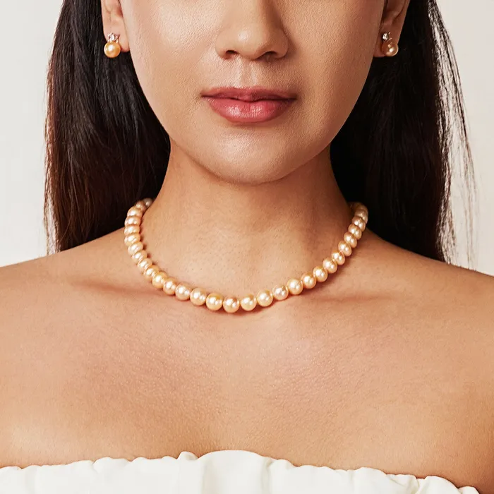 Top Grade Pink Freshwater Pearl Necklace WN00337 Pearly Lustre Necklaces
