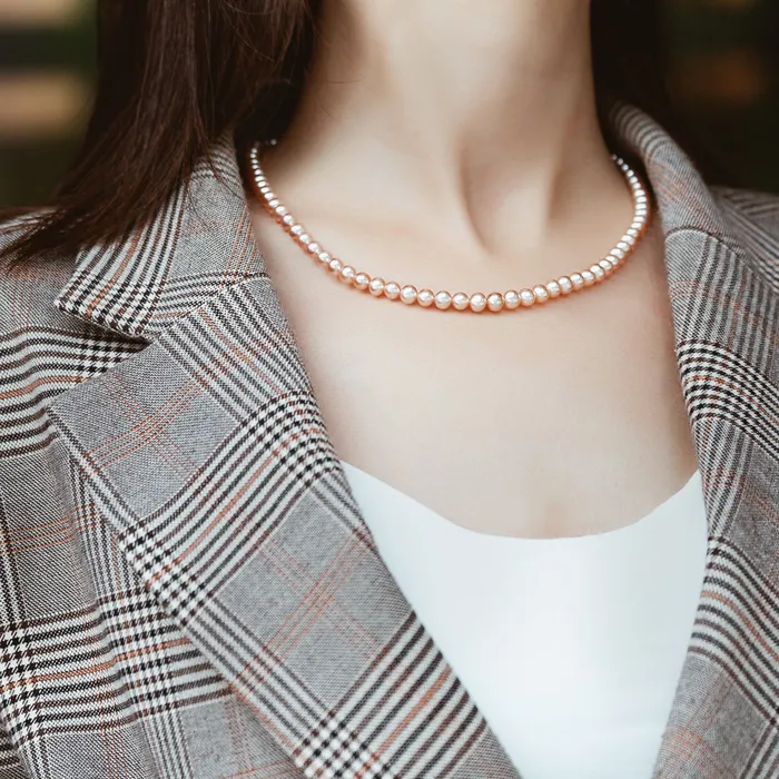 Top Grade Pink Freshwater Pearl Necklace WN00337 Pearly Lustre Necklaces