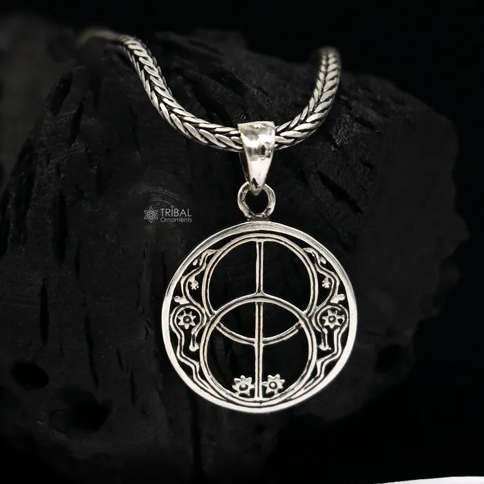 TRIBAL ORNAMENTS 925 pure silver Silver Chalice Well Sacred Geometry pendant best pendant wheat chain necklace locket best delicate jewelry ps0072 nsp741 Necklaces TRIBAL ORNAMENTS 925 pure silver Silver Chalice Well Sacred Geometry pendant best pendant wheat chain necklace locket best delicate jewelry ps0072 nsp741 Necklaces
