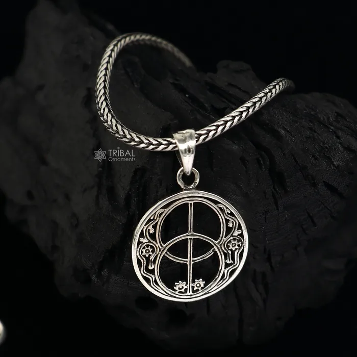 TRIBAL ORNAMENTS 925 pure silver Silver Chalice Well Sacred Geometry pendant best pendant wheat chain necklace locket best delicate jewelry ps0072 nsp741 Necklaces