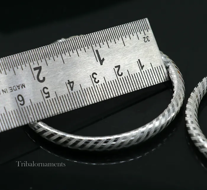 TRIBAL ORNAMENTS Exclusive design Sterling silver amazing bangle bracelet kangan chudi excellent customized design bangle kada gift tribal jewelry nba204 Bracelets