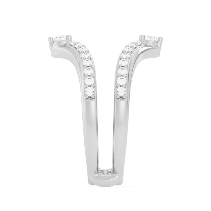 14K White Gold Diamond Ring Guard Wedding Bands Rings