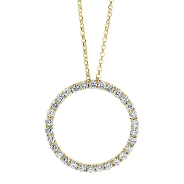 14kt Yellow Gold Circle of Life Pendant of 350ct diamonds N12500 Diamond Source NYC Necklaces