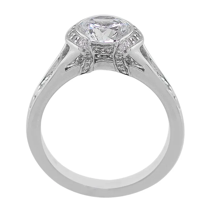 18k White Gold Partial Bezel Set Diamond Setting Ritani PreStyled Sets 18k White Gold Partial Bezel Set Diamond Setting Ritani PreStyled Sets