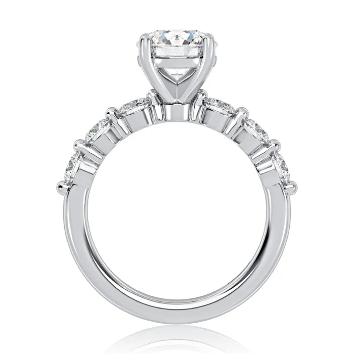 A Jaffe Rings A Jaffe 14K White Gold Bead Set Semi Mount Diamond Ring