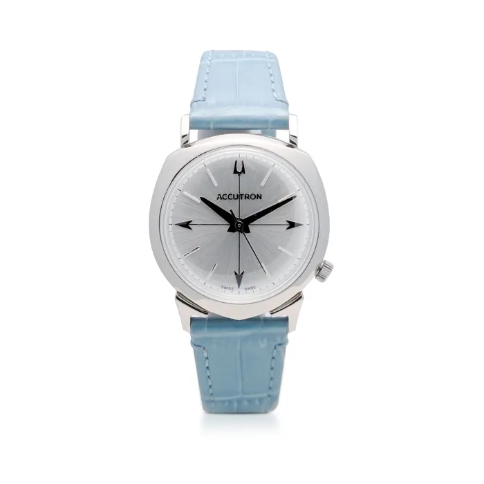 Accutron Legacy Steel Silver Dial 33mm Automatic Preowned Meierotto Jewelers Earrings