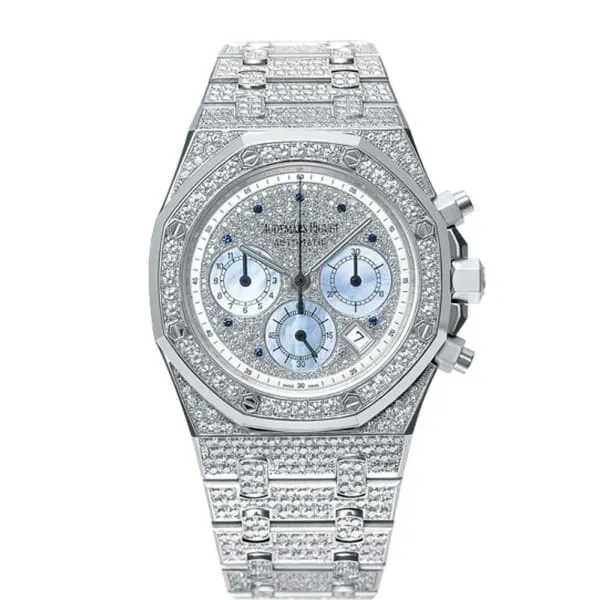 Audemars Piguet Bracelets Audemars Piguet Royal Oak Chronograph 39mm Watch Ref 25978BCZZ1190BC01 Pave Diamond Dial Diamond Bezel 18K White Gold Diamond Bracelet Audemars Piguet Bracelets Audemars Piguet Royal Oak Chronograph 39mm Watch Ref 25978BCZZ1190BC01 Pave Diamond Dial Diamond Bezel 18K White Gold Diamond Bracelet