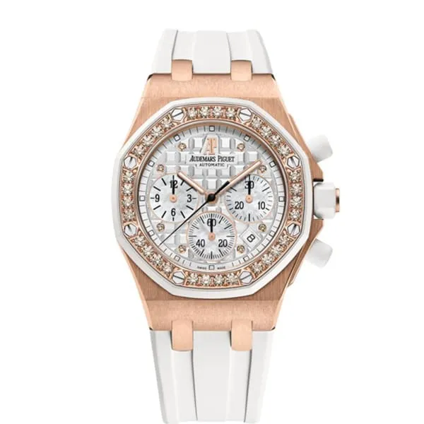 Audemars Piguet Earrings Audemars Piguet Royal Oak Offshore Chronograph 37mm Watch Ref 26048OKZZD010CA01 Silver Dial Diamond Bezel in 18K Rose Gold Case White Rubber Strap Audemars Piguet Earrings Audemars Piguet Royal Oak Offshore Chronograph 37mm Watch Ref 26048OKZZD010CA01 Silver Dial Diamond Bezel in 18K Rose Gold Case White Rubber Strap