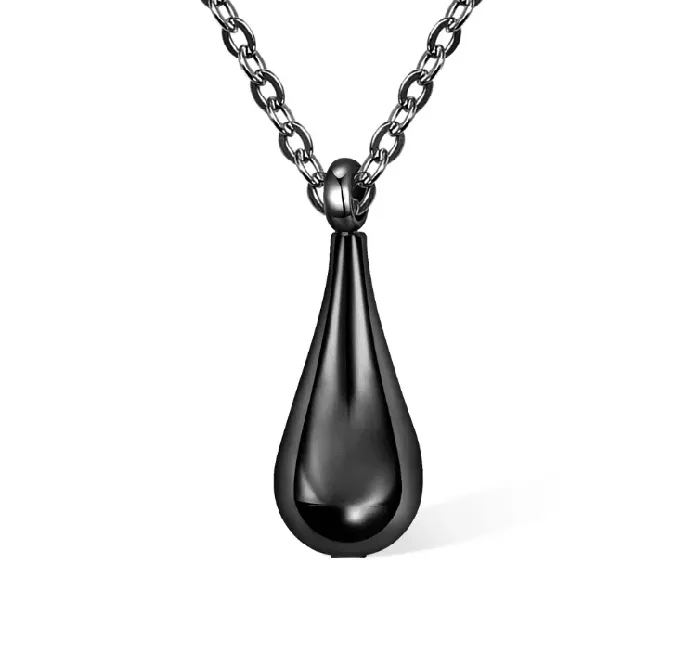 Belbren Engraved Teardrop Cremation Urn Necklace Personalized Memorial Jewelry for Ashes Necklaces