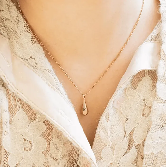 Belbren Engraved Teardrop Cremation Urn Necklace Personalized Memorial Jewelry for Ashes Necklaces