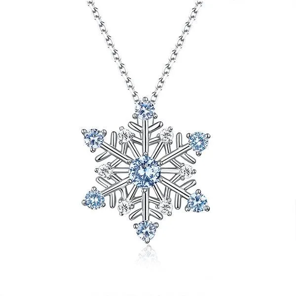 Belbren Necklaces Elegant Snowflake Pendant Necklace in Pure Silver Adorned with Sparkling Blue Stones Perfect Winter Jewelry Gift Belbren Necklaces Elegant Snowflake Pendant Necklace in Pure Silver Adorned with Sparkling Blue Stones Perfect Winter Jewelry Gift