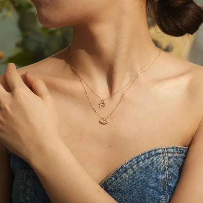 Blue Topaz 14K Yellow Gold Bezel Charm Croghans Charm Necklaces