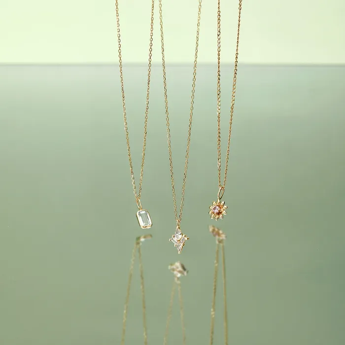Blue Topaz 14K Yellow Gold Bezel Charm Croghans Charm Necklaces
