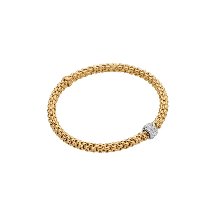 Bracelets Fope 18K Yellow andWhite Gold Solo Collection Diamond Bracelet Extra Small Size FOPE Bracelets Fope 18K Yellow andWhite Gold Solo Collection Diamond Bracelet Extra Small Size FOPE