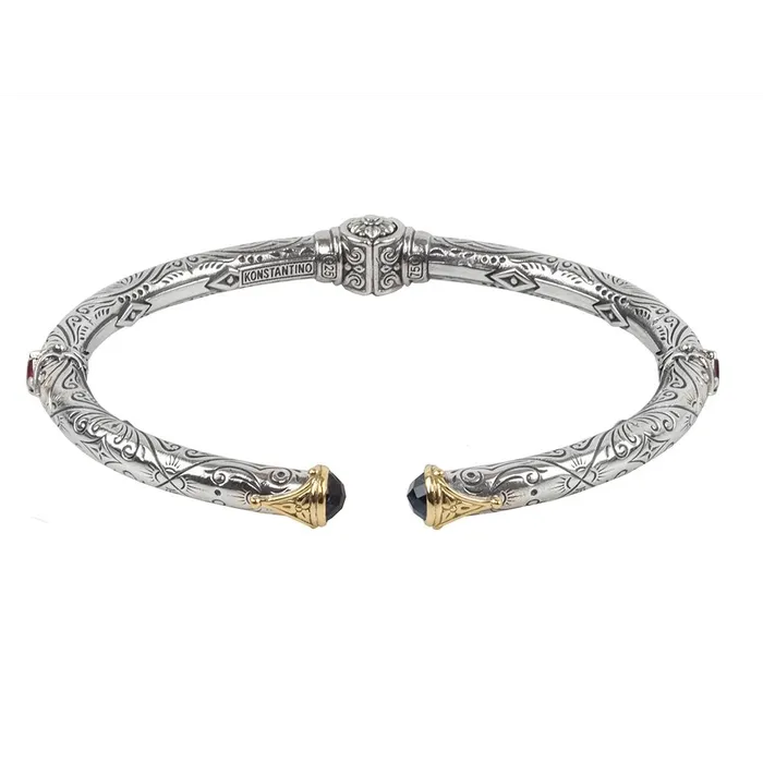 Bracelets Konstantino Konstantino Delos Silver and 18K Gold London Blue Topaz Cuff Bracelet Bracelets Konstantino Konstantino Delos Silver and 18K Gold London Blue Topaz Cuff Bracelet