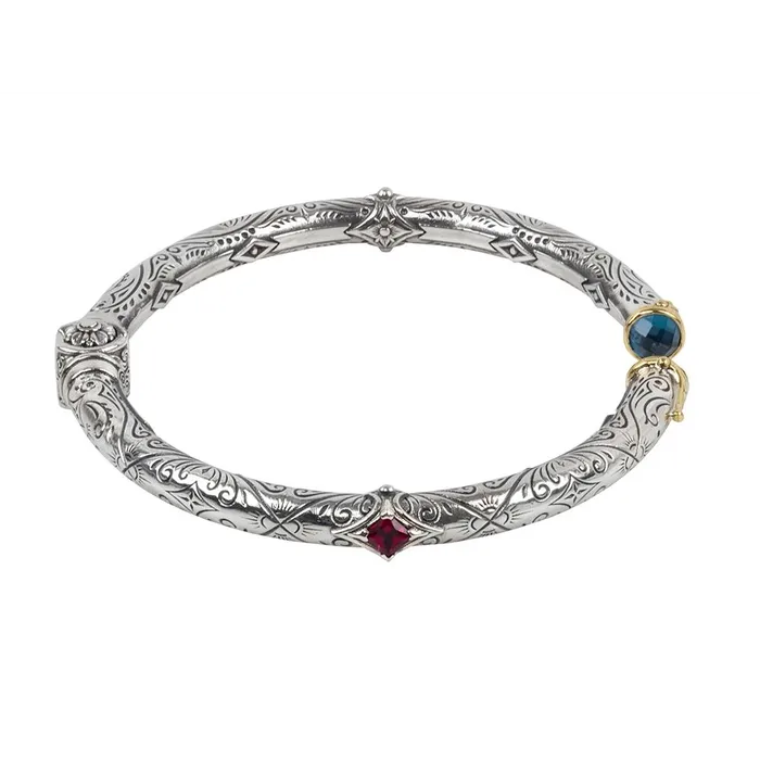 Bracelets Konstantino Konstantino Delos Silver and 18K Gold London Blue Topaz Cuff Bracelet Bracelets Konstantino Konstantino Delos Silver and 18K Gold London Blue Topaz Cuff Bracelet