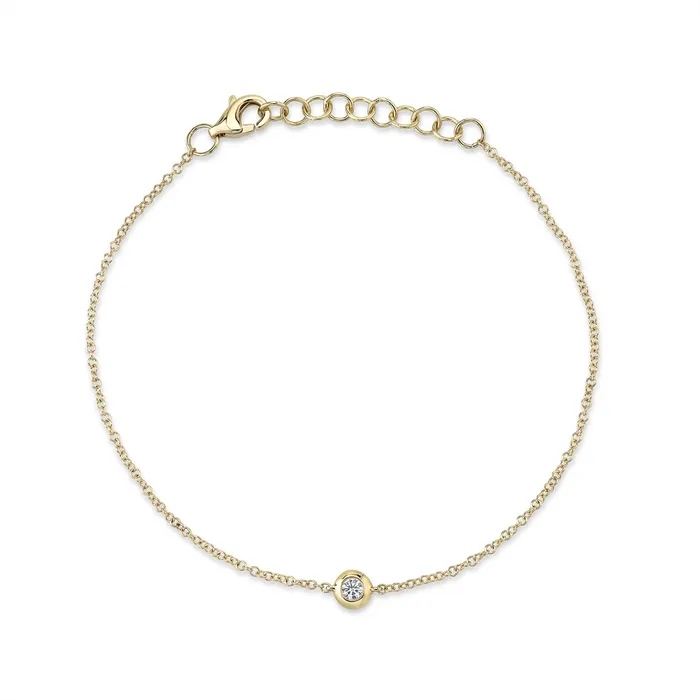 Bracelets Meierotto Jewelers 14K Yellow Gold Single Diamond Bezel Bracelet