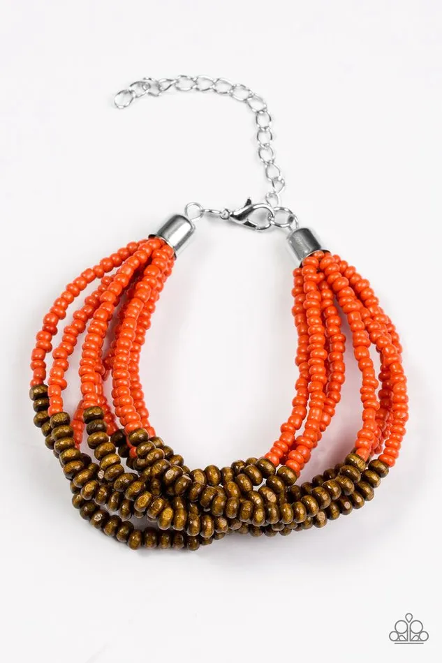 Bracelets Paparazzi Bracelet Across The Grassland Orange Paparazzi Jewelry