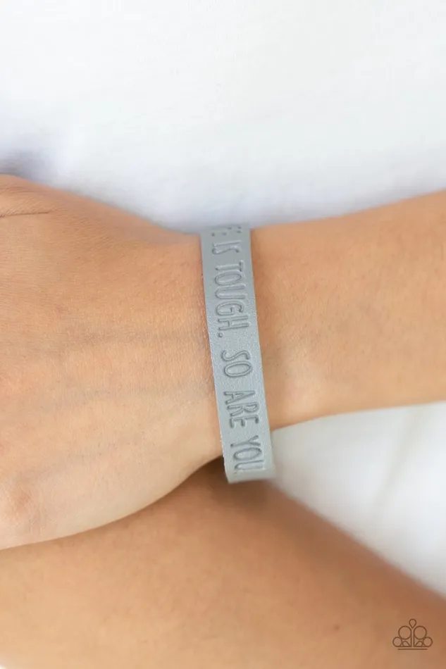 Bracelets Paparazzi Jewelry Paparazzi Bracelet Life is Tough Silver