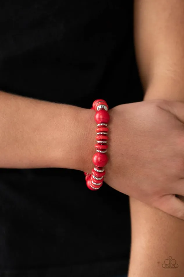 Bracelets Paparazzi Jewelry Paparazzi Bracelet Rustic Rival Red