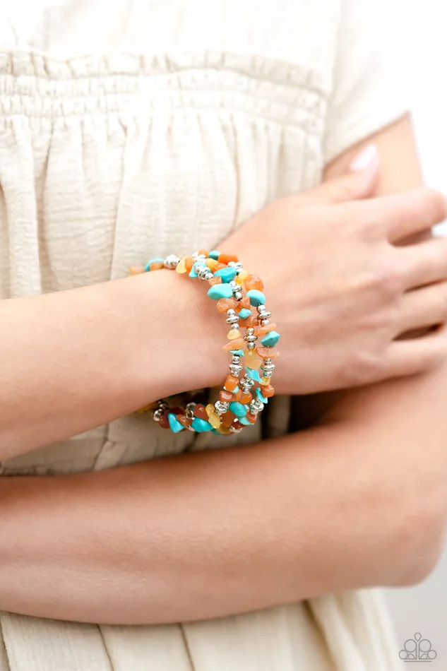 Bracelets Paparazzi Jewelry Paparazzi Bracelet Stacking Stones Orange