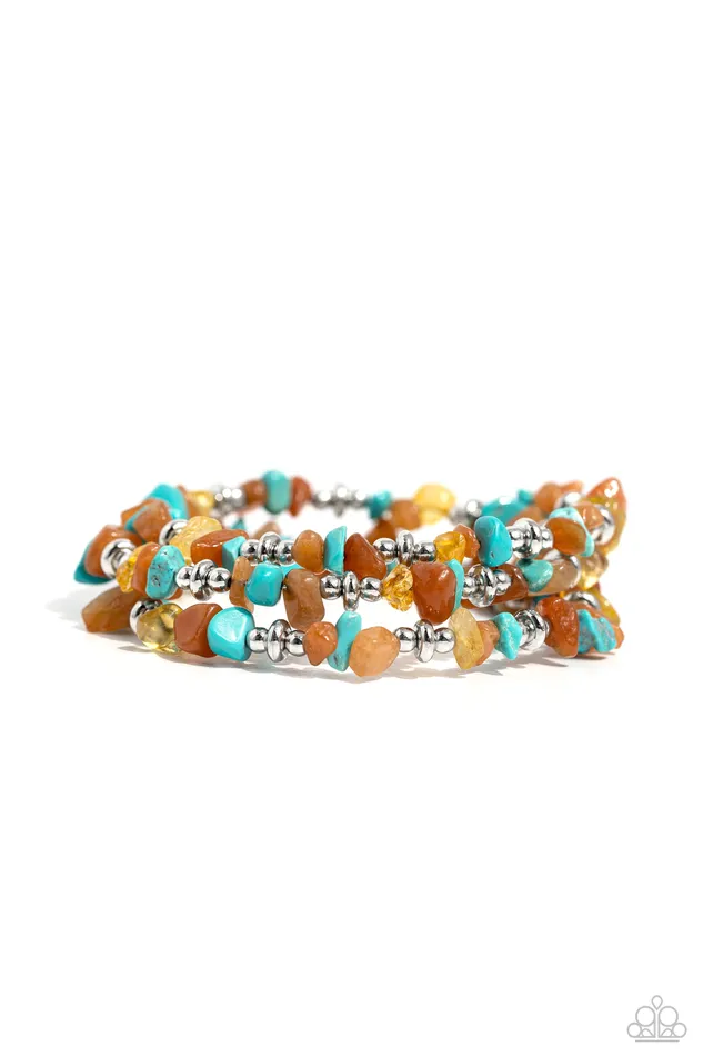 Bracelets Paparazzi Jewelry Paparazzi Bracelet Stacking Stones Orange