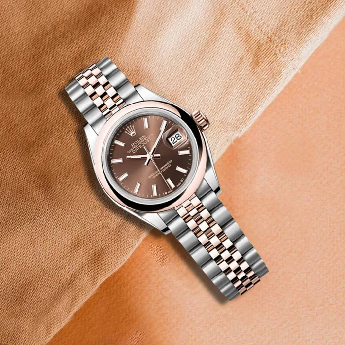 Bracelets Rolex LadyDatejust 28mm Ref 2791610017 Chocolate Stick Dial Two Tone Stainless Steel 18K Rose Gold Jubilee Bracelet Womens Watch Rolex