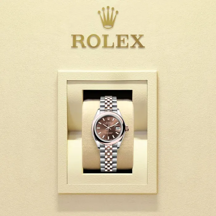 Bracelets Rolex LadyDatejust 28mm Ref 2791610017 Chocolate Stick Dial Two Tone Stainless Steel 18K Rose Gold Jubilee Bracelet Womens Watch Rolex