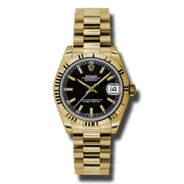 Bracelets Rolex Rolex Datejust 31mm Ref 178278 bkip Black Dial 18K Yellow Gold President Bracelet Womens Watch Bracelets Rolex Rolex Datejust 31mm Ref 178278 bkip Black Dial 18K Yellow Gold President Bracelet Womens Watch