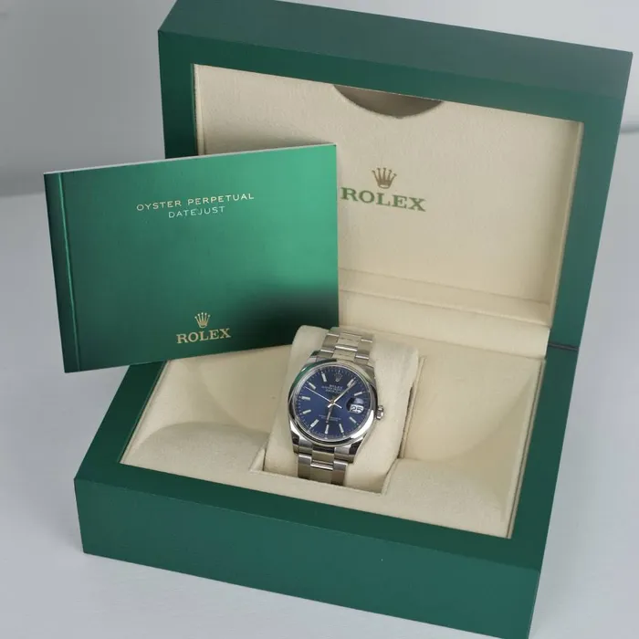 Bracelets Rolex Rolex Datejust 36mm Ref 1262000006 Blue Stick Dial Stainless Steel Oyster Bracelet Watch
