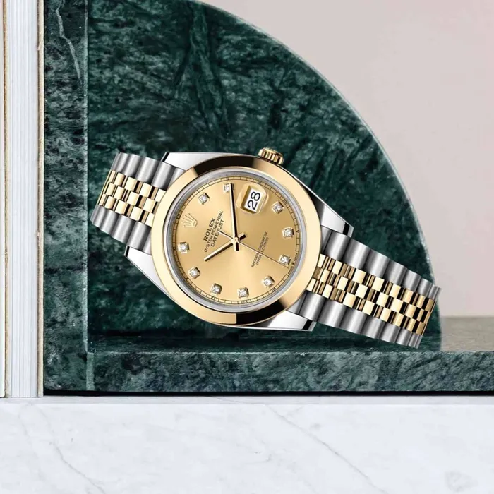 Bracelets Rolex Rolex Datejust 41mm Ref 1263030012 Champagne 1263030005 Two Tone Stainless Steel 18K Yellow Gold Jubilee Bracelet Mens Watch