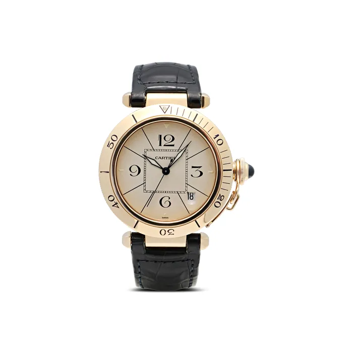 Cartier PreStyled Sets Cartier Pasha 18K Yellow Gold Silver Dial 38mm Automatic Preowned Cartier PreStyled Sets Cartier Pasha 18K Yellow Gold Silver Dial 38mm Automatic Preowned